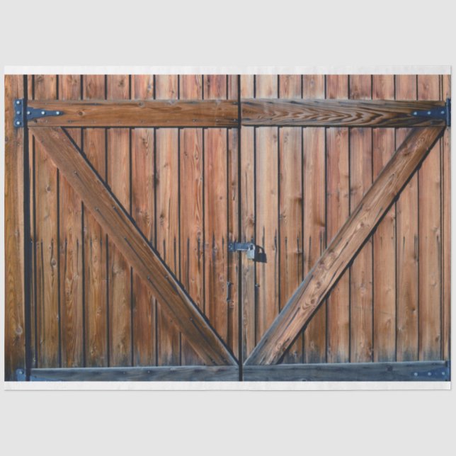 Gate Rustic Wood Decoupage Background 20x30   Tissue Paper (Front)