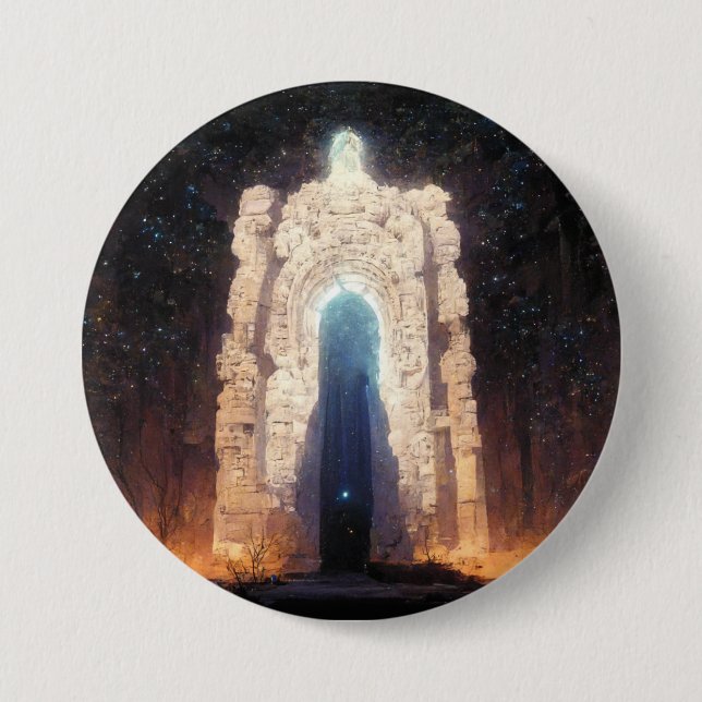 Gate To Eternity Fantasy Sci-Fi Art Button (Front)