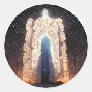 Gate To Eternity Fantasy Sci-Fi Art Classic Round Sticker