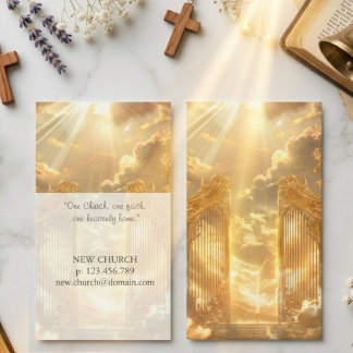 Gate to heaven, church business card
