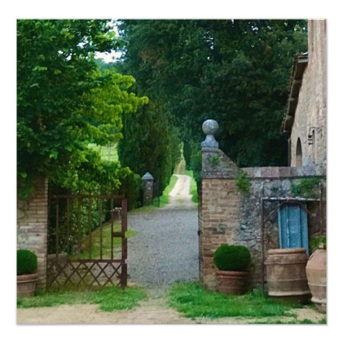 Gate to the Driveway in Tuscany Photo Print
