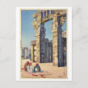 Gate to the Stupa of Sanchi, Hiroshi Yoshida Postcard