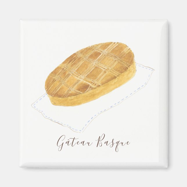 Gâteau Basque watercolor Magnet (Front)