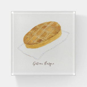 Gâteau Basque watercolor Paperweight