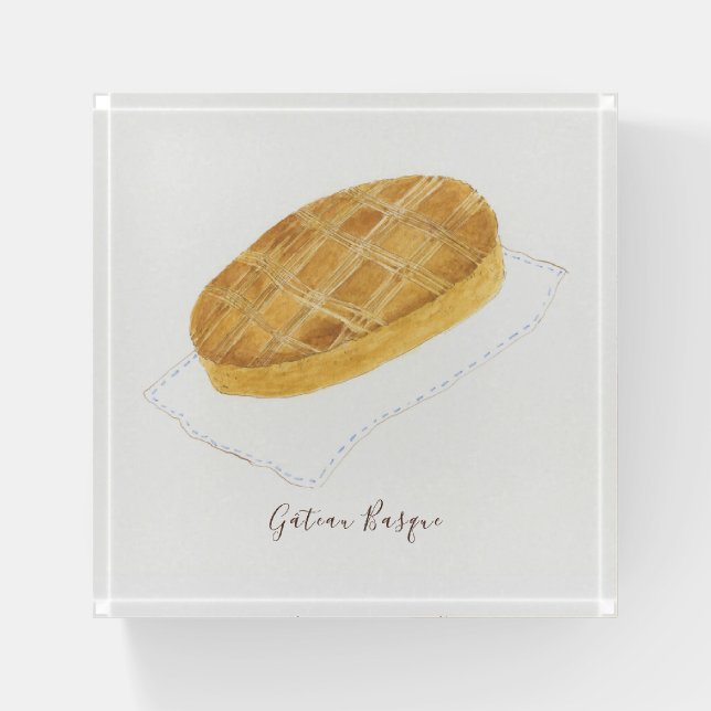 Gâteau Basque watercolor Paperweight (Front)
