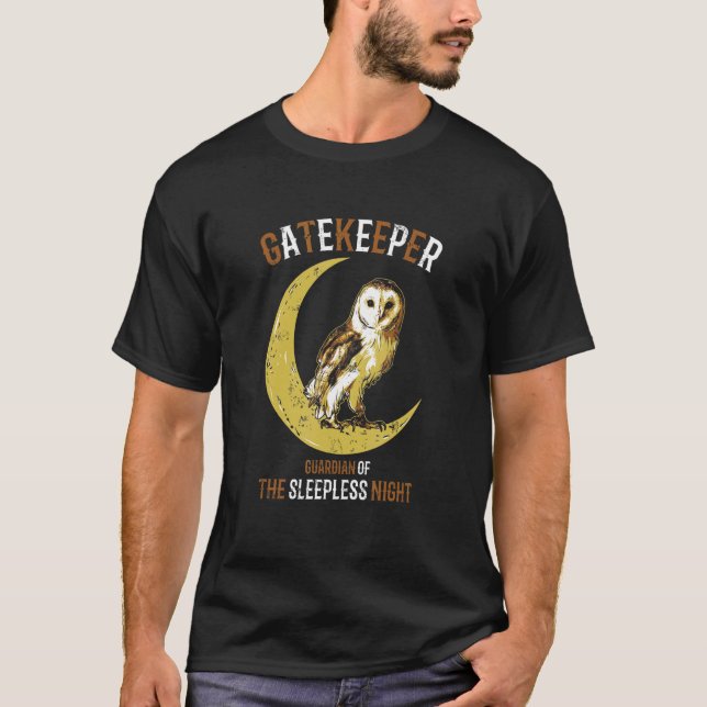 Gatekeeper Guardian Of The Sleepless Night Owl Ani T-Shirt (Front)