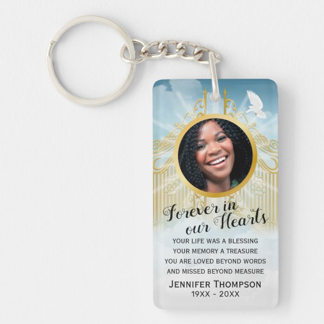 Gates of Heaven - Memorial Photo Keychain (Front)