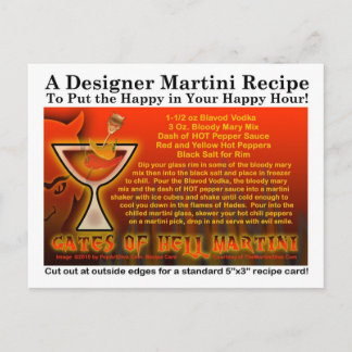 Gates of Hell Halloween Martini Recipe Postcard