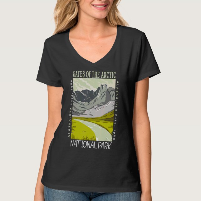 Gates Of The Arctic National Park Alaska Distresse T-Shirt (Front)