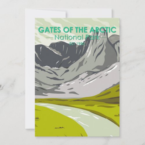 Gates of the Arctic National Park Alaska Vintage  Holiday Card