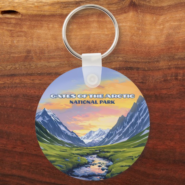 Gates of the Arctic National Park Alaska Vintage Keychain (Front)