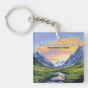 Gates of the Arctic National Park Alaska Vintage Keychain