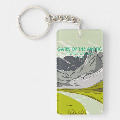 Gates of the Arctic National Park Alaska Vintage Keychain