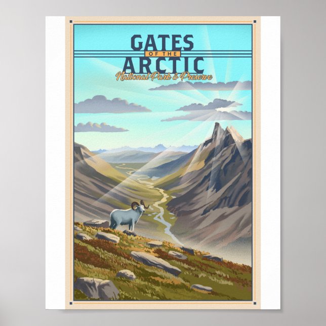 Gates of the Arctic National Park Litho Artwork Poster (Front)