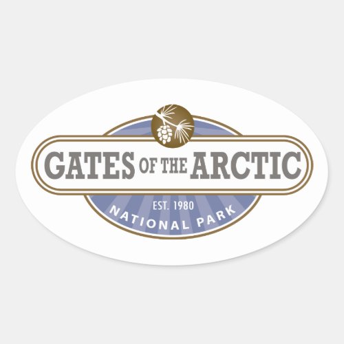 Gates of the Arctic National Park Oval Sticker