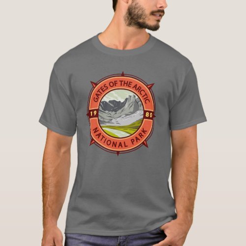 Gates of the Arctic National Park Retro Compass T_Shirt