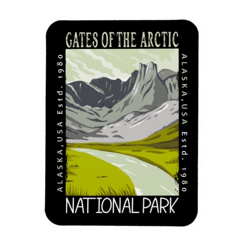 Gates of the Arctic National Park Retro Distressed Magnet