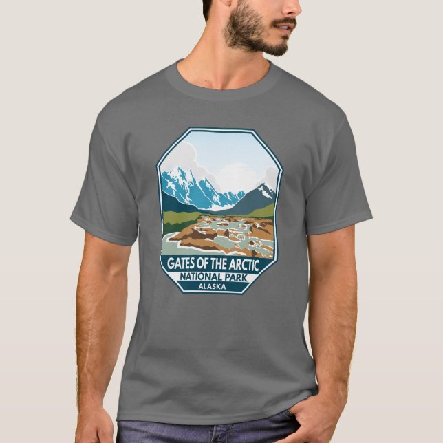 Gates of the Arctic National Park Retro Emblem T-Shirt (Front)