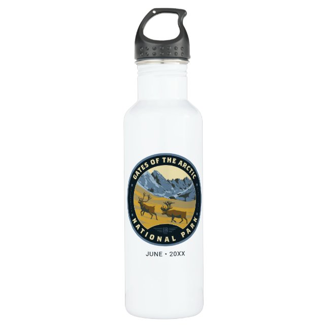 Gates of the Arctic National Park Stainless Steel Water Bottle (Front)
