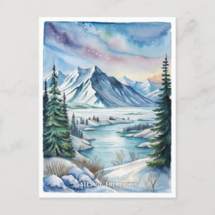 Gates of the Arctic National Park Watercolor  Postcard