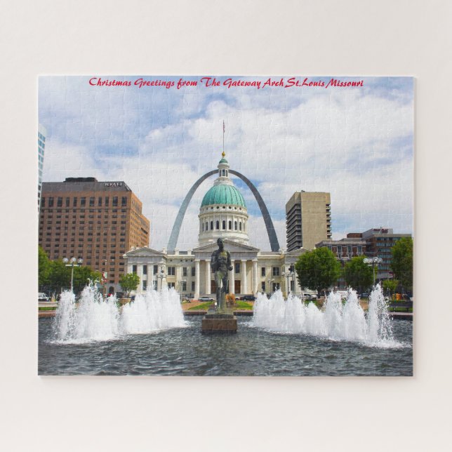 Gateway Arch Kiener Plaza.Christmas Greetings Jigsaw Puzzle (Horizontal)