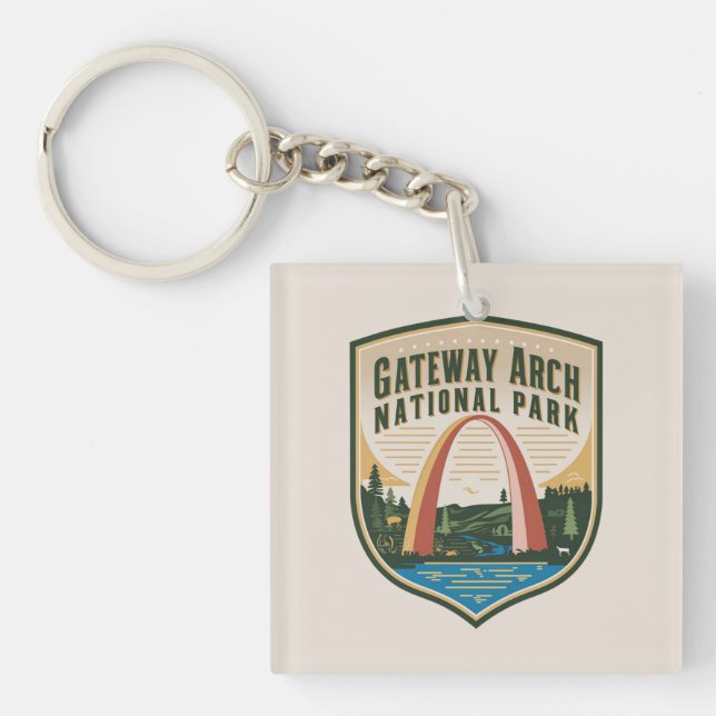 Gateway Arch National Park Badge  Keychain (Front)