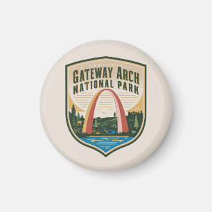 Gateway Arch National Park Badge Magnet