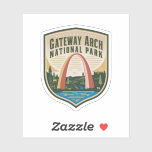 Gateway Arch National Park Badge  Sticker