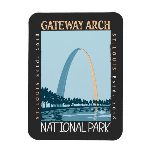 Gateway Arch National Park Distressed Magnet