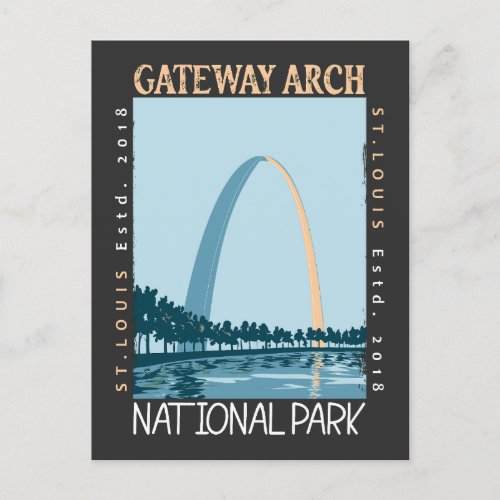 Gateway Arch National Park Distressed Postcard
