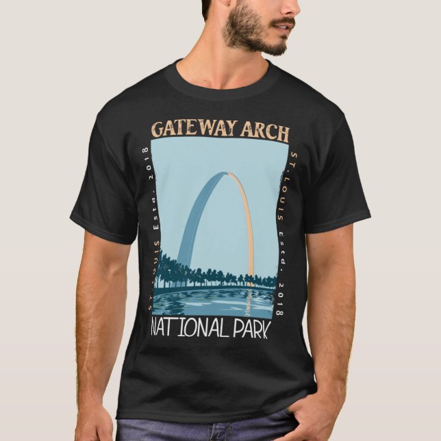 Gateway Arch National Park Distressed Vintage T-Shirt (Front)