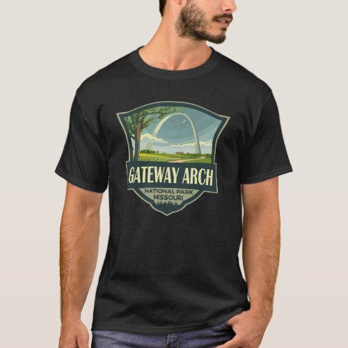 Gateway Arch National Park Illustration Retro Art T_Shirt