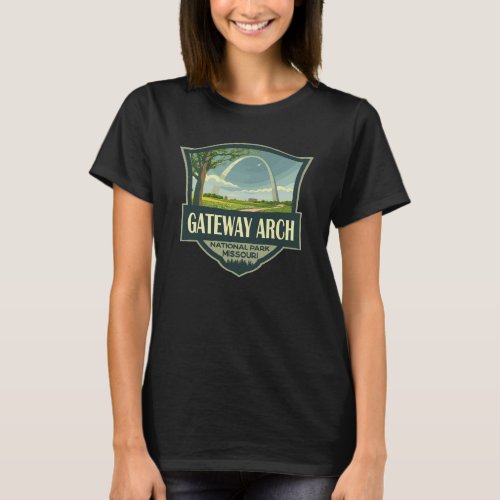 Gateway Arch National Park Illustration Retro Art T_Shirt