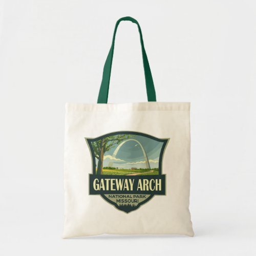 Gateway Arch National Park Illustration Retro Art Tote Bag