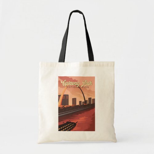 Gateway Arch National Park Illustration Travel Art Tote Bag