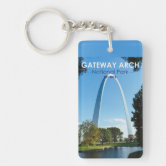 Vintage Saint Louis Missouri Acrylic Keychain, Skyline Gateway Arch  Riverboat