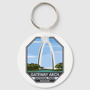 Vintage Saint Louis Missouri Acrylic Keychain, Skyline Gateway Arch  Riverboat