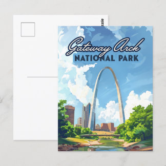Gateway Arch National Park Missouri St Louis Retro Postcard