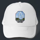 Gateway Arch National Park Missouri Trucker Hat<br><div class="desc">Gateway Arch vector artwork design. The park is located in St. Louis,  Missouri,  near the starting point of the Lewis and Clark Expedition.</div>