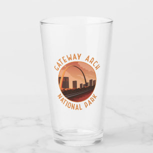 Gateway Arch National Park Retro Distressed Circle Glass