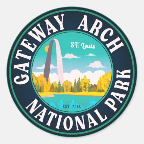 Gateway Arch National Park Saint Louis _ Missouri  Classic Round Sticker