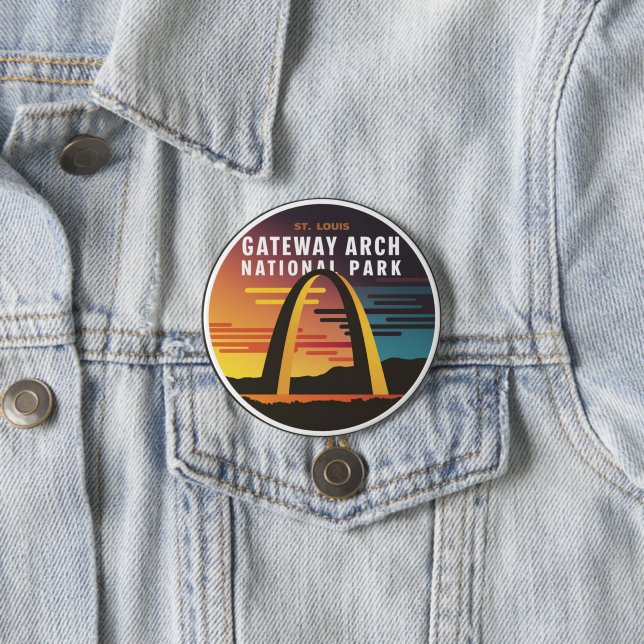 Gateway Arch National Park St. Louis Abstract Button (In Situ)