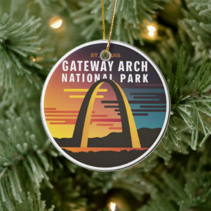Gateway Arch National Park St. Louis Abstract Ceramic Ornament