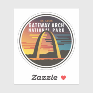 Gateway Arch National Park St. Louis Abstract Sticker