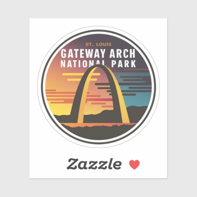 Gateway Arch National Park St. Louis Abstract Sticker (Sheet)