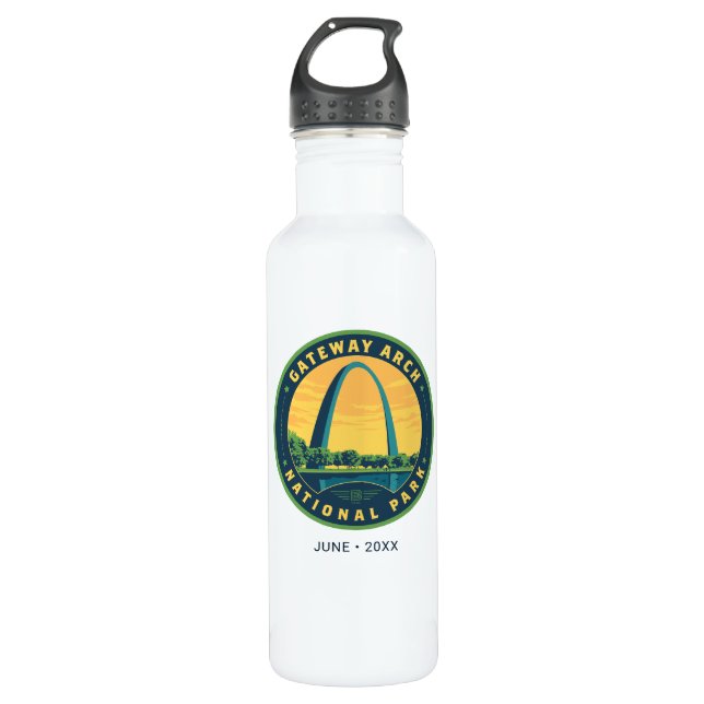 Gateway Arch National Park Stainless Steel Water Bottle (Front)