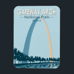 Gateway Arch National Park Vintage Magnet<br><div class="desc">Gateway Arch vector artwork design. The park is located in St. Louis,  Missouri,  near the starting point of the Lewis and Clark Expedition.</div>