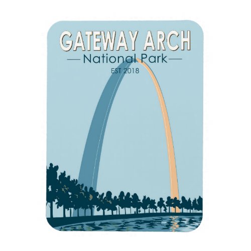 Gateway Arch National Park Vintage Magnet