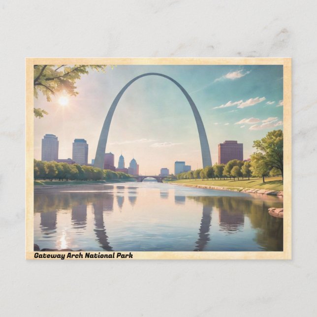 Gateway Arch National Park Vintage Postcard (Front)