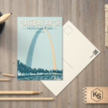 Gateway Arch National Park Vintage Postcard<br><div class="desc">Gateway Arch vector artwork design. The park is located in St. Louis,  Missouri,  near the starting point of the Lewis and Clark Expedition.</div>